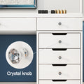 High Gloss White 13 Drawers Makeup Vanities Gloss White 5 Drawers & Above Modern White Mdf Glass