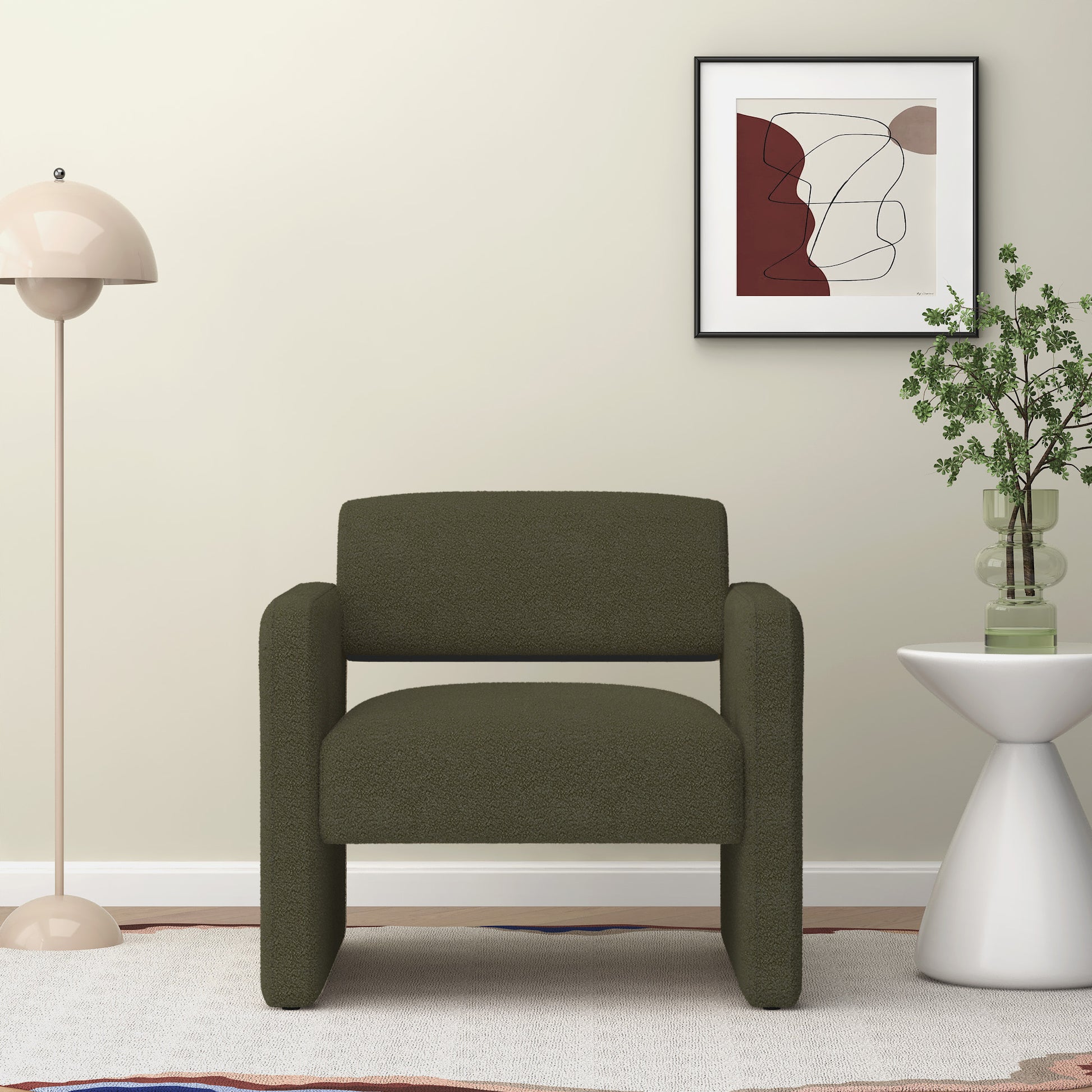 Green Single Sofa Chair, Upholstered Comfortable Chair With Armrests, For Dining Room Bedroom Living Room Reception Green 30.9"*30.51"*30.11" Green Velvet