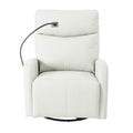 270 Power Swivel Rocker Recliner Chair, Electric Glider Reclining Sofa With Usb Ports, Power Swivel Glider, Rocking Chair Nursery Recliners For Living Room Bedroom Light Gray Solid Light Brown Primary Living Space Push Button Rubberwood Solid Back Wood