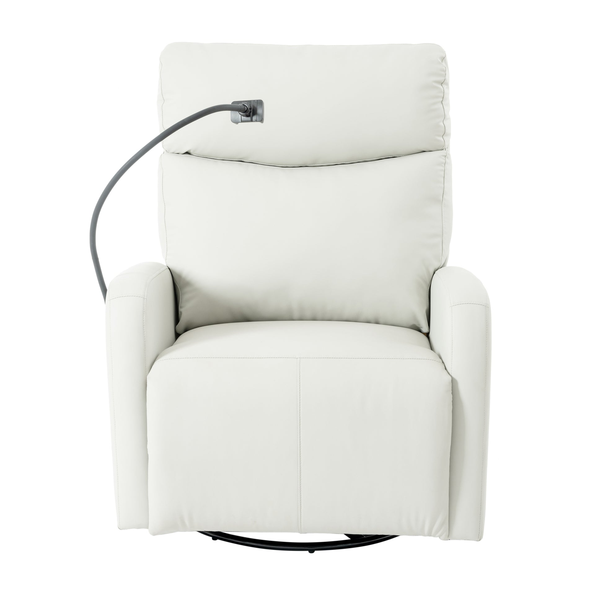 270 Power Swivel Rocker Recliner Chair, Electric Glider Reclining Sofa With Usb Ports, Power Swivel Glider, Rocking Chair Nursery Recliners For Living Room Bedroom Light Gray Solid Light Brown Primary Living Space Push Button Rubberwood Solid Back Wood