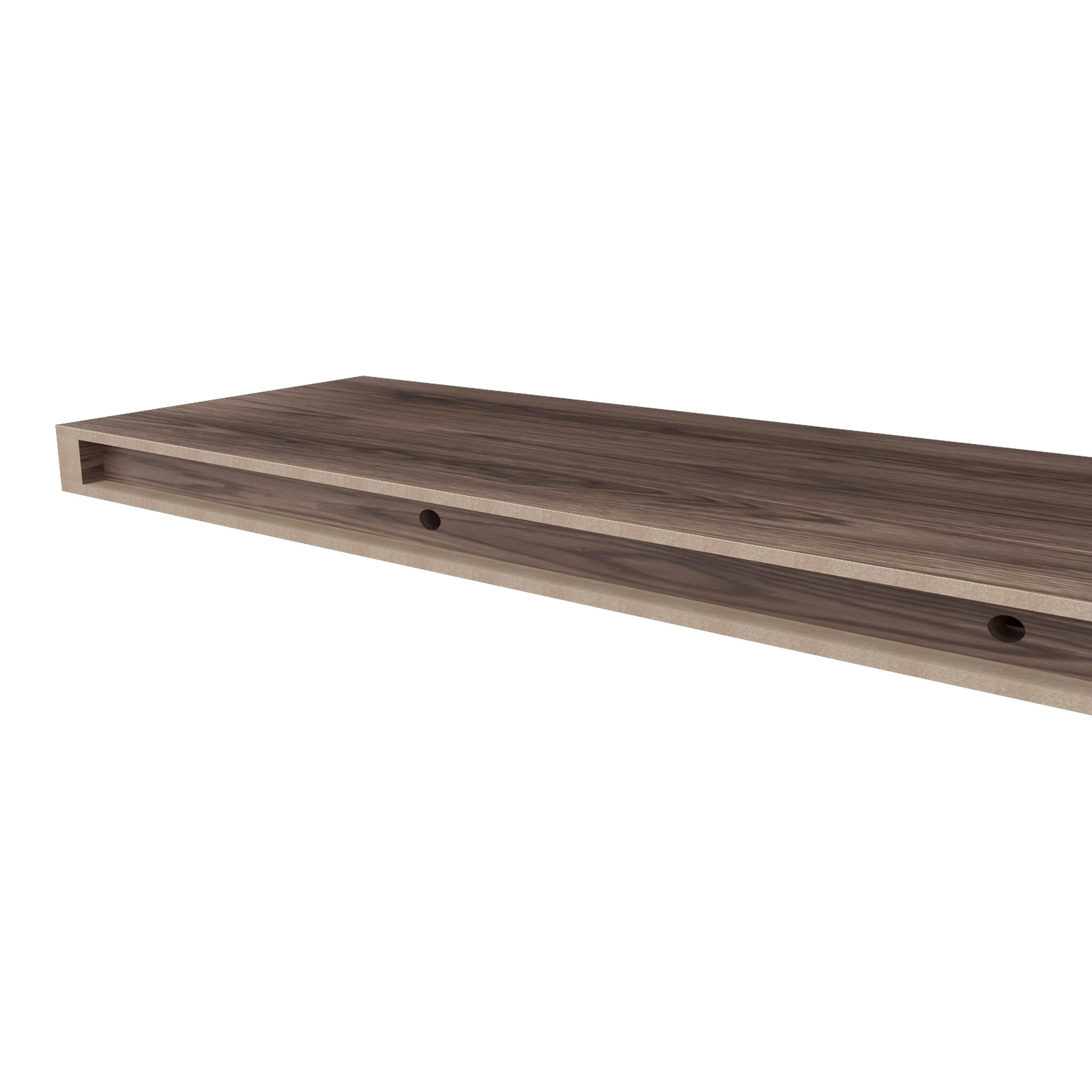 Iva Floating Shelf In Melamine X2, Cognac Cognac Horizontal Minimalist,Modern Pine Wall Mounted Particle Board Melamine