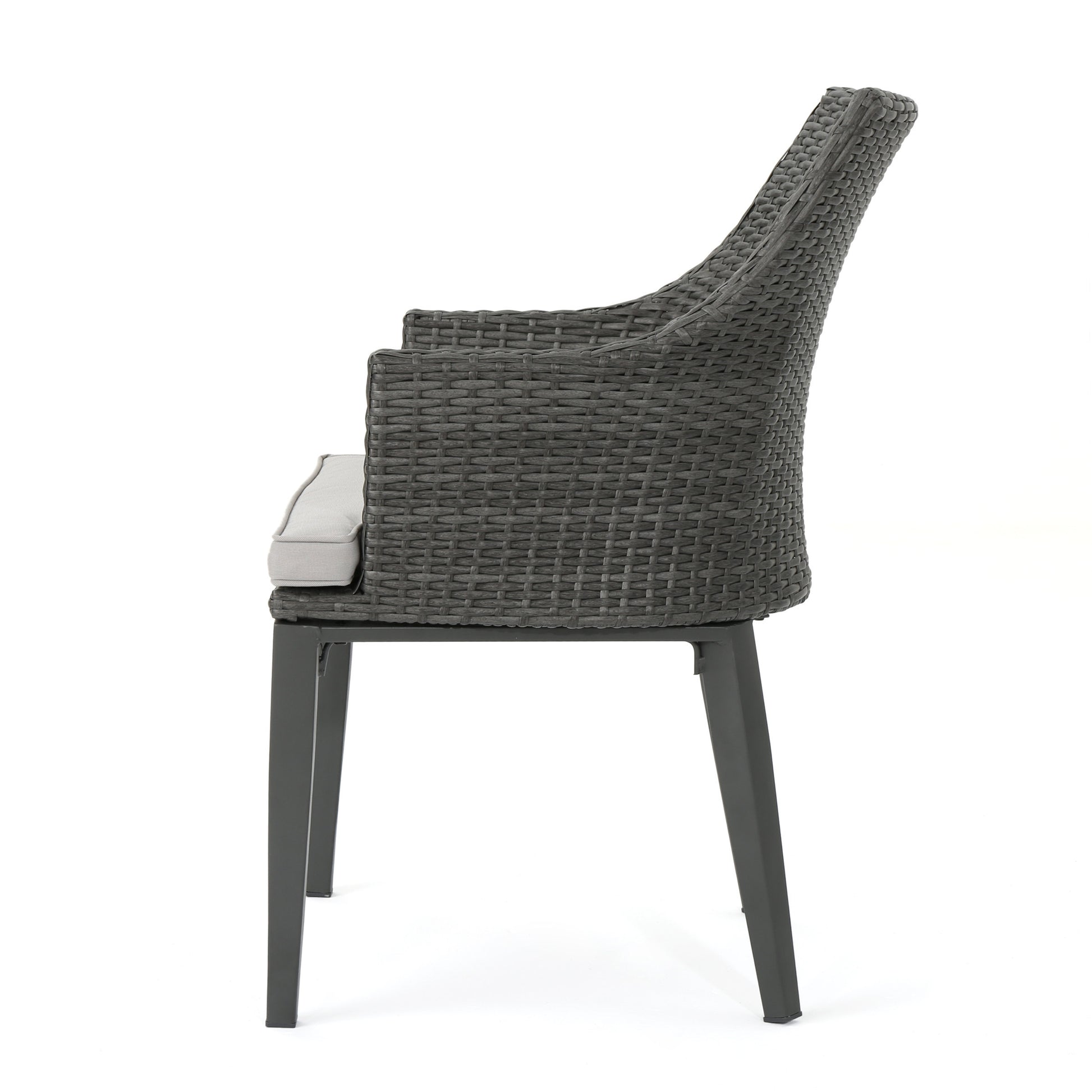 Hillhurst Chair Grey Mp2 Set Of 2 Grey Rattan Waterproof Fabric Metal