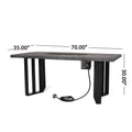 Jett Dining Fire Table Top 40,000Btu Tank Outside Grey Magnesium Oxide