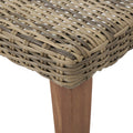 Hampton Wood Wicker Ottoman Natural Grey Metal & Wood