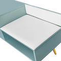 Modern Shoe Storage Bench With Hidden Storage And Upholstered Cushions For Bedside, Living Room And Entryway Light Blue Light Blue Mdf Metal