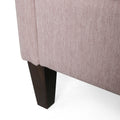 Comfy 3 Seat Sofa With Wooden Legs, Pu, For Living Room And Study Light Pink Fabric 3 Seat