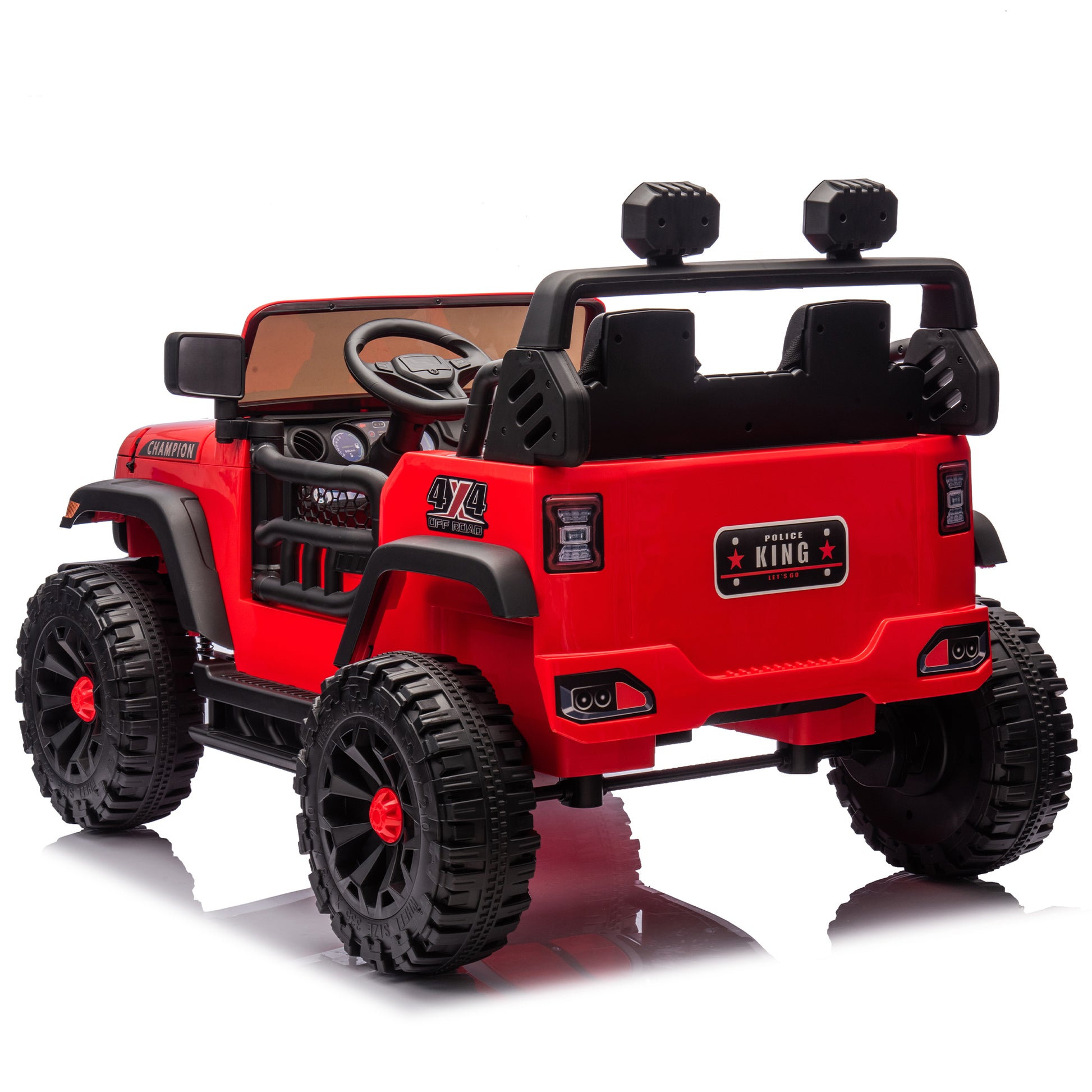 24V Two Seater Kids Ride On Electric Car W Parents Control,Seat Width 19.69In,400W Motor,Four Wheel Suspension,Light&Searchlight,Usb,Mp3,Bluetooth,Provide A Speed Of 1.86 4.35Mph For Kids Of 3 . Red