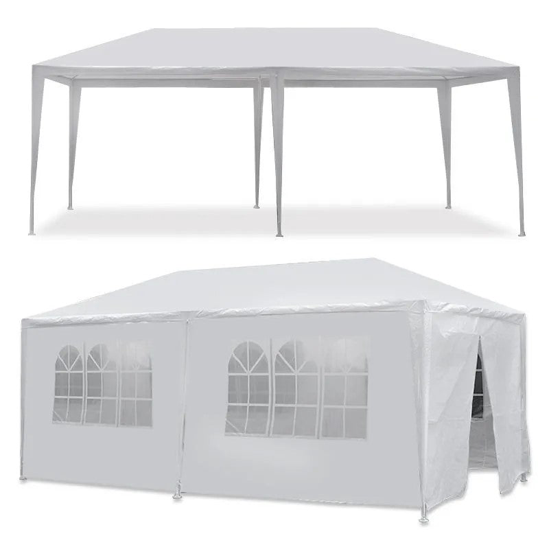10X20' Outdoor Garden Gazebo Wedding Party Tent Canopy Marquee With 6 Removable Sidewalls White Metal