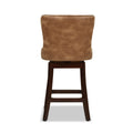 Holmes Tufted High Back 360 Swivel Counter Height Barstool, Tan Brown Faux Leather Tan Brown Foam Faux Leather