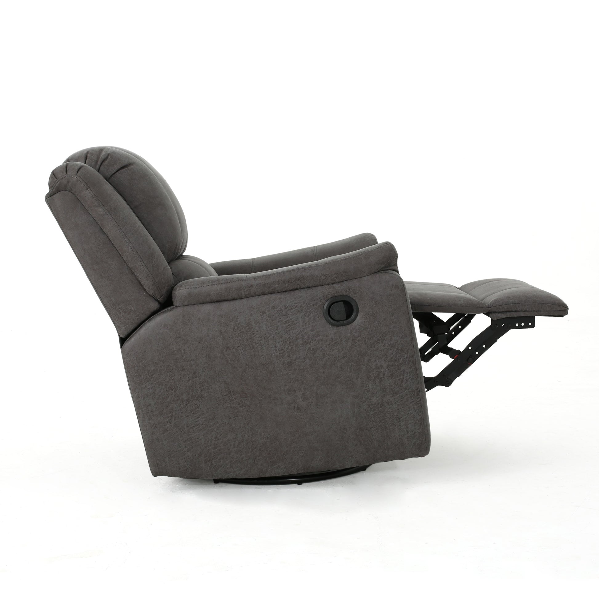 Glider Recliner With Swivel Slate Microfiber