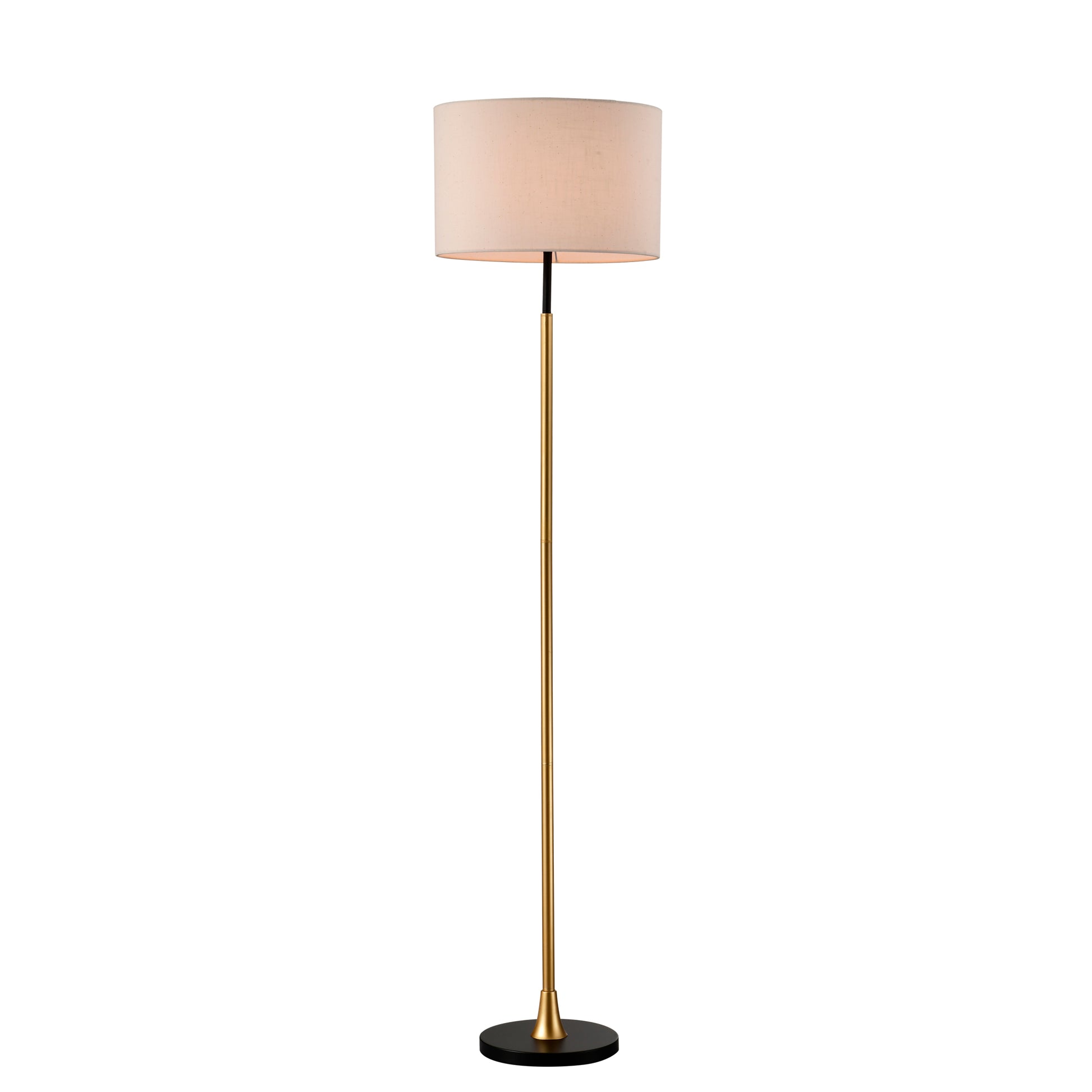 Floor Lamp For Living Room With Beige Lampshade, Standing Lamp Tall Industrial Floor Lamp Reading For Bedroom, Office No Included Bulb Matte Black Matte Gold Gold Matte Black American Design,Modern Fabric Metal