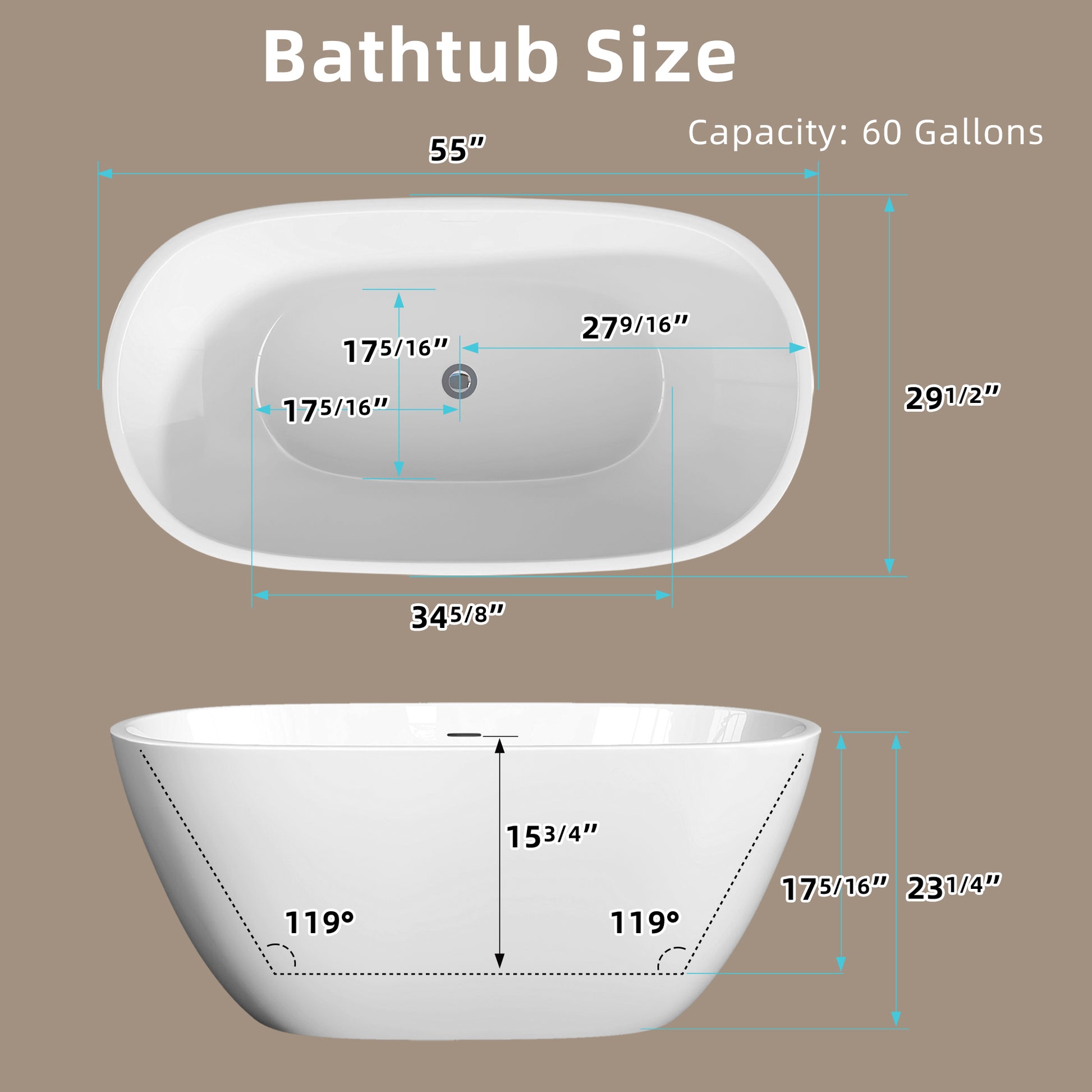 55" Acrylic Free Standing Tub Classic Oval Shape Soaking Tub, Adjustable Freestanding Bathtub With Integrated Slotted Overflow And Chrome Pop Up Drain Anti Clogging Matte White Matte White Oval Bathroom Freestanding Tubs Matte Less Than 59 In Modern