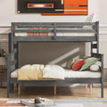 Wood Twin Xl Over Queen Bunk Bed With Ladder, Gray Twin Xl Box Spring Not Required Gray Wood Bedroom Bunk Solid Wood Mdf