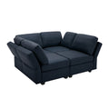 4 Seat Sofa Bed Upholstered Sofa Sleeper, Space Saving Sof Bed2 Seat Sofa With Storage Space Under Seatsall Arms And Backs Adjustabled For Ultimate Comfort Seating Brown Blue Polyester 4 Seat