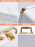 Portable Makeup Case With Led Mirror Travel Makeup Bag Cosmetic Organizer Box With Locks, Brush Holder, Dividers, Rechargeable, White White Aluminium Alloy