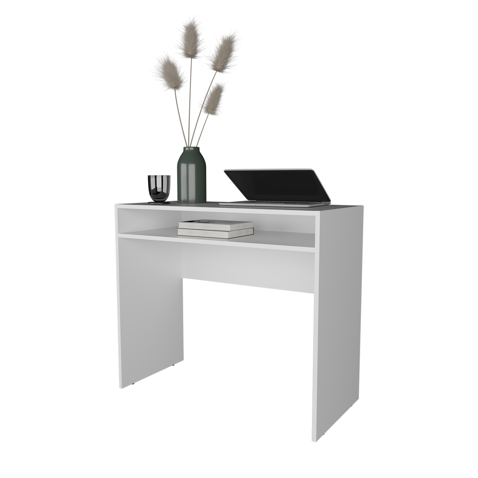 Estill Desk In Melamine With Storage White Office Modern Particle Board Melamine