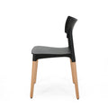 Plastic Dining Chair Set Of 2 Black Polypropylene