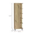 Los Angeles Linen Cabinet, Five Shelves, One Cabinet, Divisions Beige 1 5 18 To 23 In 60 In & Above Bathroom Freestanding Contemporary 5 10 Inches Melamine Melamine