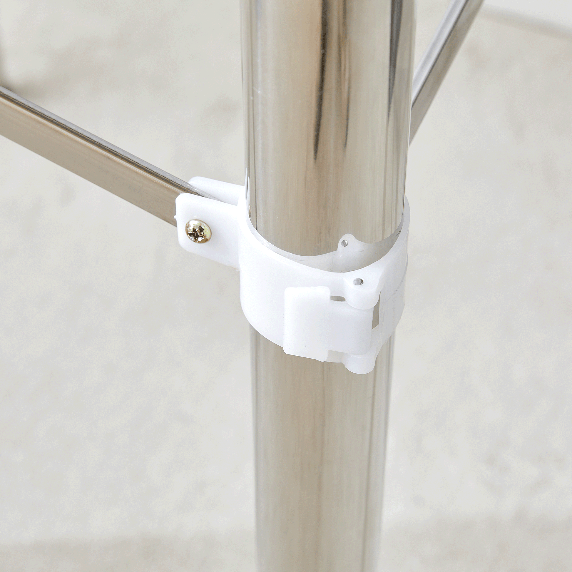 Simple Silver Stainless Steel Folding Table Frame Multifunctional, Space Saving.Folding Table Frame,Silver Stainless Steel Material,Only Table Leg.5.5*5.5*28.7 26.3*26.3*28.7 Inch. Silver Metal