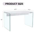 The Top Of The Coffee Table Is Made Of Mdf And White Stickers, And The Sides Are Clear Tempered Glass. The Design Is Simple And Elegant, And The Structure Is Strong. White Mdf Glass