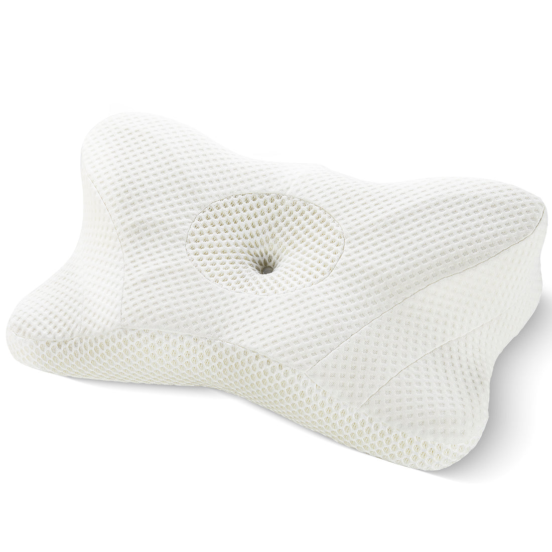 Sleeping Pillow, Bedroom Bedding, Neck Support Pillow, White,1 Piece White Fabric