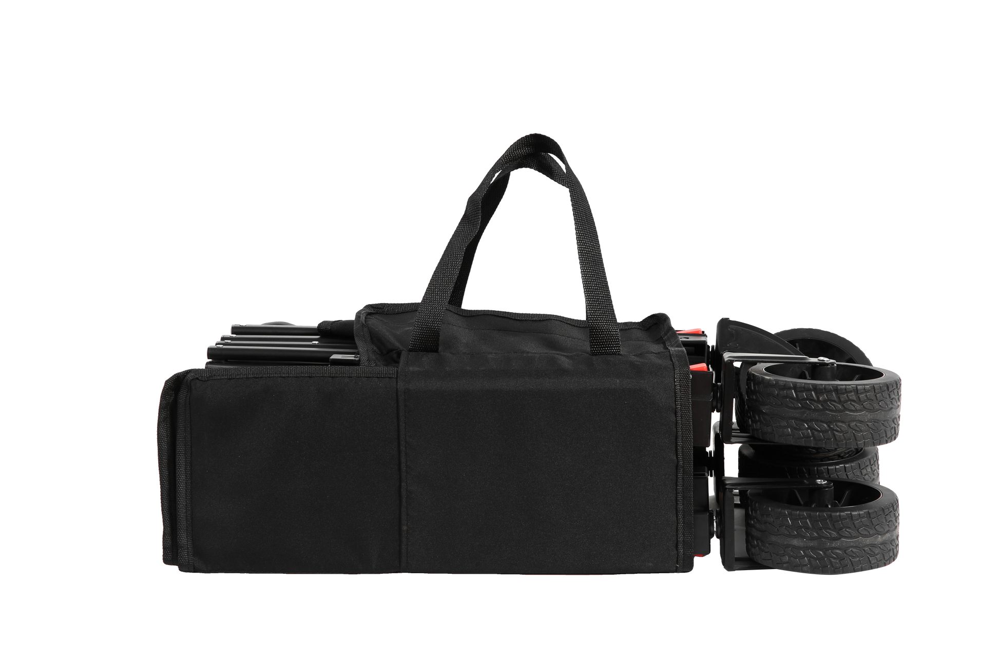 Folding Wagon Carts,Folding Wagon Cart With All Terrain Wheels,Heavy Duty Garden Carts With Adjustable Handle,Outdoor Utility Wagon For Camping Shopping Sports Fishing Black Black Steel