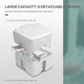 Outsunny Portable Toilet For Adults 5.3 Gallon, Porta Potty With Level Indicator, T Type Water Outlets And Anti Leak Handle Pump For Camping, Boating, Hiking, Travel, Rv Grey Hdpe