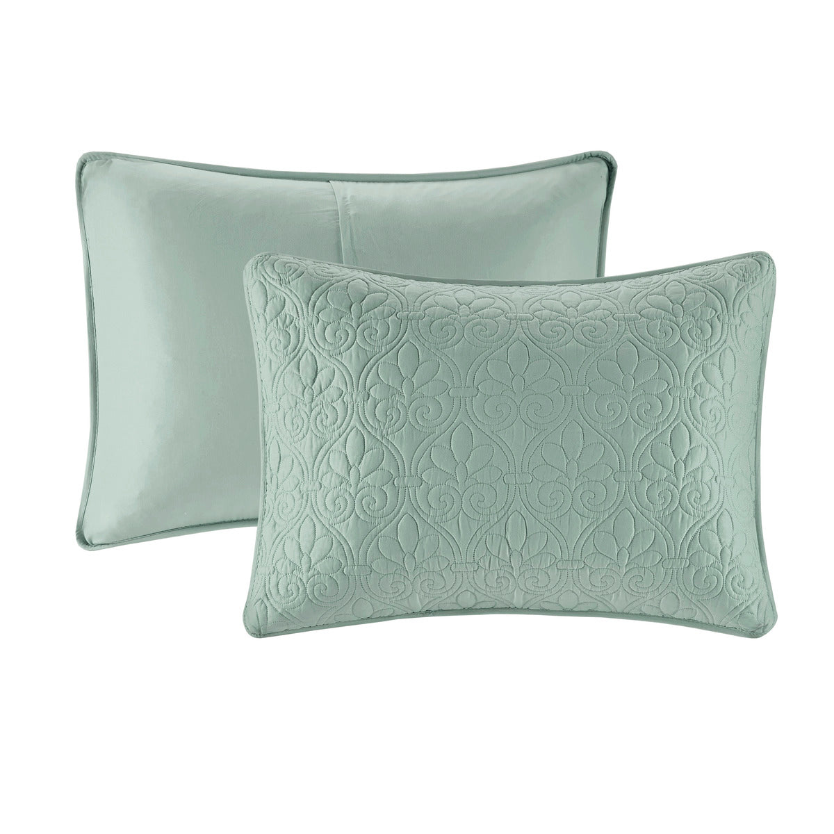 Reversible Bedspread Set Seafoam Queen Seafoam Cotton