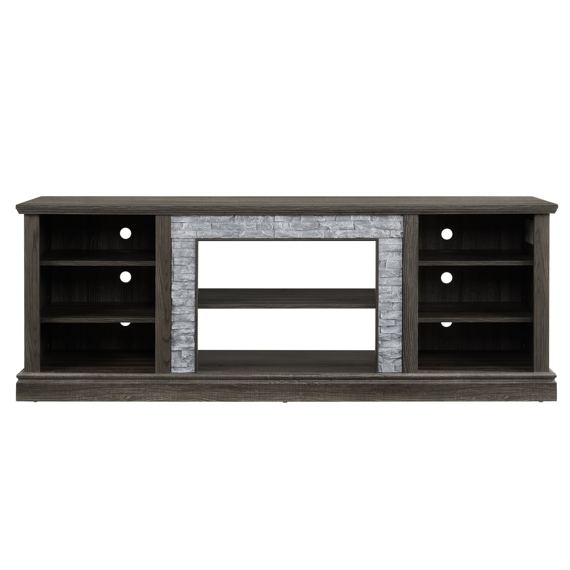 Large Tv Stand Tv Desk Storage Rack With Faux Stacked Stone Surround,Media Console Table With Large Storage Cabinet,Modern Tv Media Entertaionment Stand,Grey, 70.12"W*15.35"D*25.83"H Grey 70 79 Inches Mdf