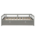 Extending Daybed With Trundle, Wooden Daybed With Trundle, Gray Twin Gray Solid Wood