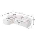 Coolmore Boucle Sofa 3 Seater For Living Room Oversized Comfy Sofa L Shape Sofa Couch With Chaise Home Furniture Sleeper Sectional Sofa For Apartment, Office Left Hand Facing Beige Beige Primary Living Space Foam Boucle 3 Seat