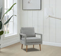 Mid Century Armchair2Pcs, Accent Chair With Wood Legs & Soft Cushion For Living Room, Bedroom, Home Office, Study, Grey Gray Foam Wood Fabric