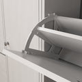 Shoe Cabinet,Freestanding Tipping Bucket Shoe Rack Organizer With 3 Flip Drawers,Entryway Narrow Shoe Storage With Adjustable Storage Shelf,Modern Slim Hidden Shoe Cabinet, White 5 Or More Spaces White Primary Living Space Particle Board