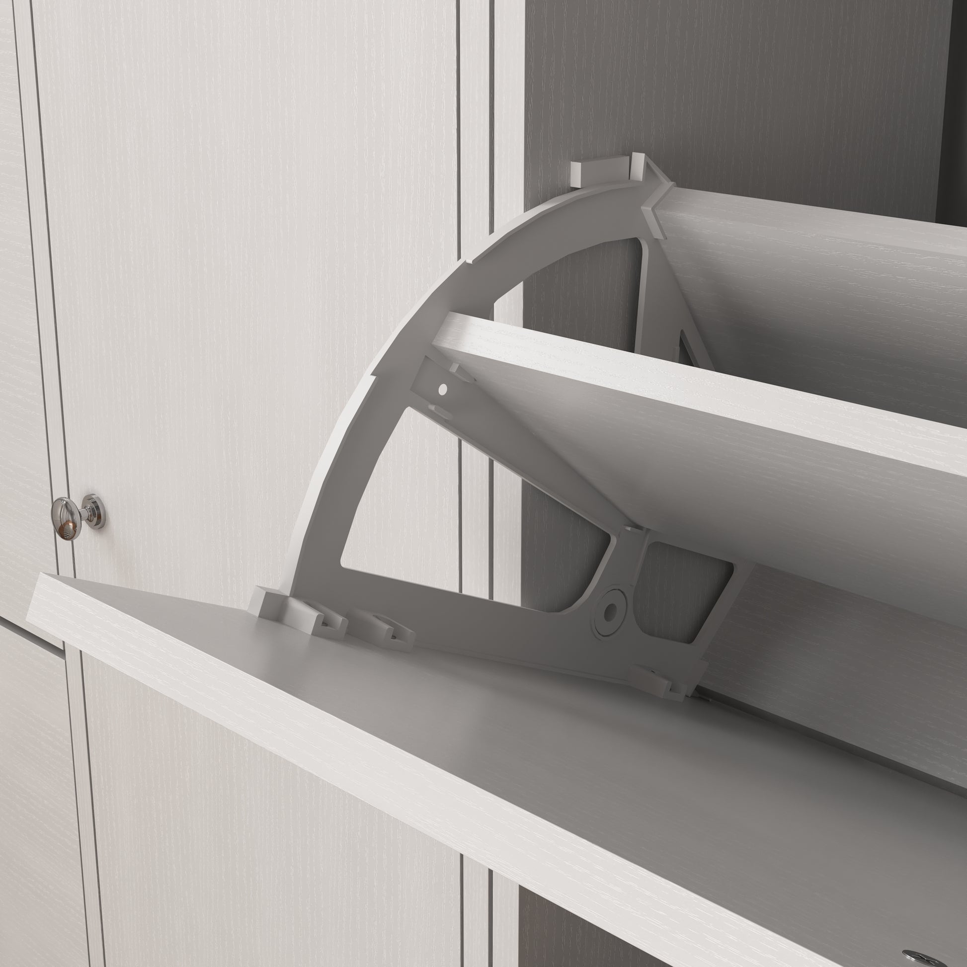 Shoe Cabinet,Freestanding Tipping Bucket Shoe Rack Organizer With 3 Flip Drawers,Entryway Narrow Shoe Storage With Adjustable Storage Shelf,Modern Slim Hidden Shoe Cabinet, White 5 Or More Spaces White Primary Living Space Particle Board