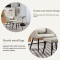 Pu Leather Accent Chair, Upholstered High Backrest Arm Chair With Solid Metal Legs, Tufted Button Design Reading Chair, Sofa Chair For Bedroom, Living Room, Office, Beige Beige Bedroom Casual Foam Pu Leather