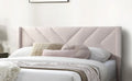 Elegant Modern Light Pink Velvet Upholstered Queen Size Bed Clean Lines Design Headboard 1Pc Bedframe Box Spring Not Required Queen Light Pink Wood Bedroom Contemporary,Modern Bed Frame Velvet