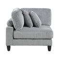 6Pc Modular Sectional Set Gray Corduroy Upholstery 3X Armless Chairs 2X Corner Seats 1X Ottoman Pillows Living Room Furniture Gray Corduroy Wood Primary Living Space Contemporary,Modern Modular