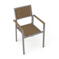 Cape Coral Aluminum With Wood Dining Chair Set Of 2 Natural Aluminum