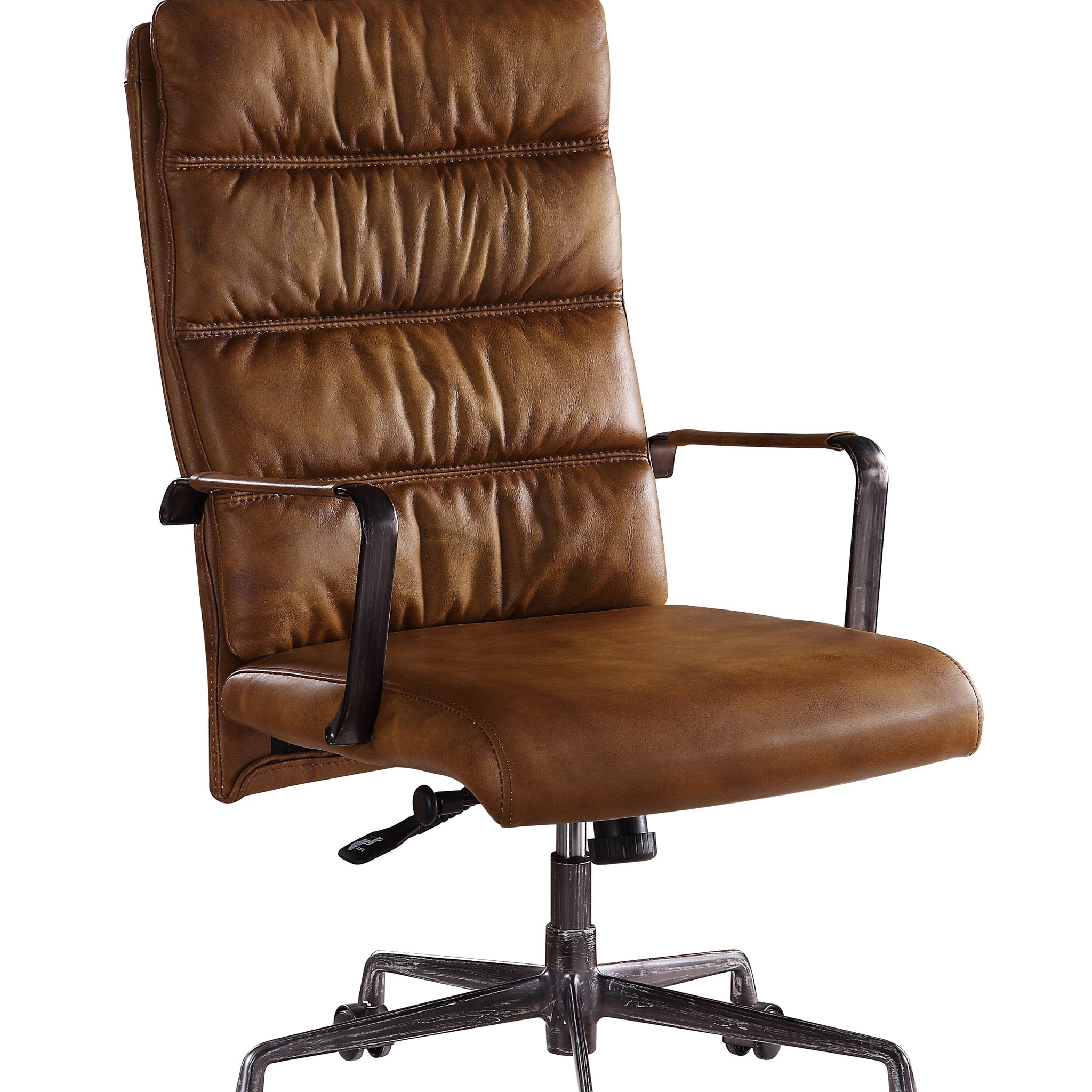 Sahara Office Chair With Swivel Caster Solid Brown Office Office Chairs Solid Back Swivel Genuine Leather