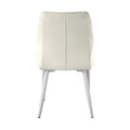 Modern Dining Side Chairs Set Of 2, Beige Velvet Upholstered White Metal Legs Furniture Beige Dining Room Modern,Ultra Modern Side Chair Metal