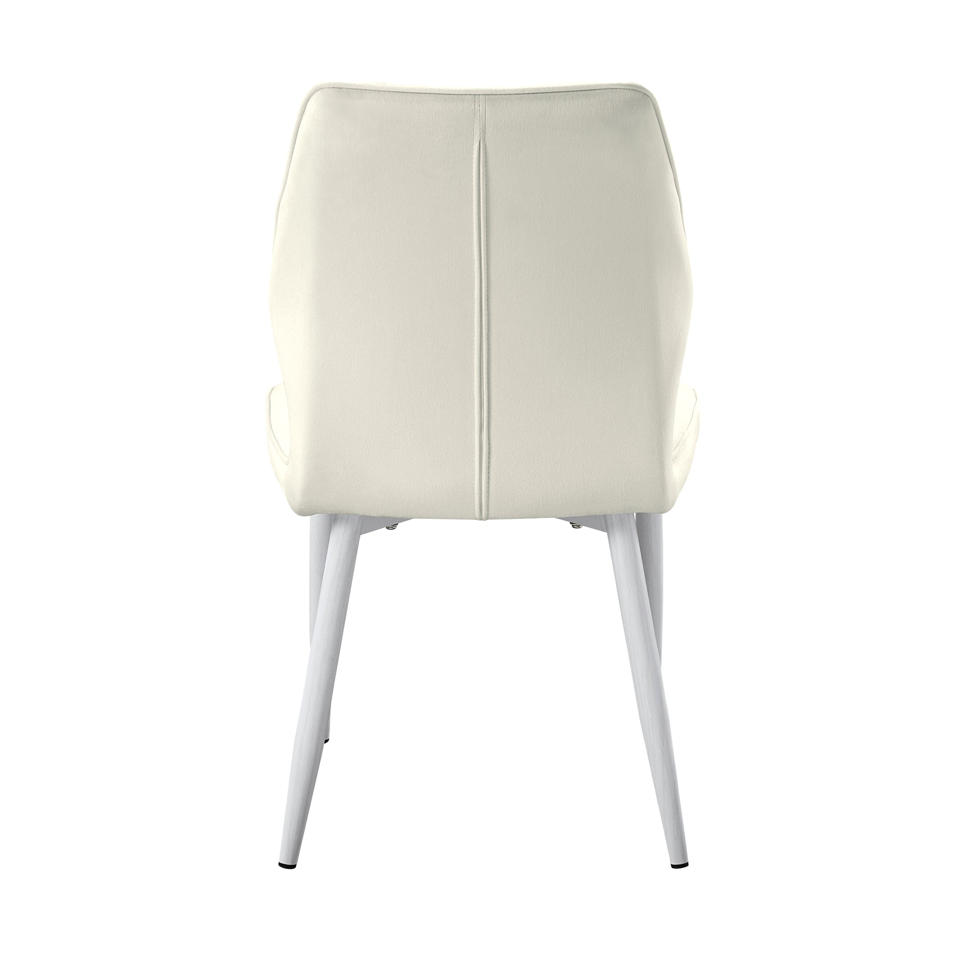 Modern Dining Side Chairs Set Of 2, Beige Velvet Upholstered White Metal Legs Furniture Beige Dining Room Modern,Ultra Modern Side Chair Metal