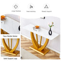 Modern And Simple Rectangular Glass Dining Table In White With A Pattern, 0.39 