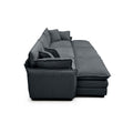 Oversized Modular Cushioned Sofa,With 3 Ottomans To Work As Sleeper Sofa Beds, 3 Seater Sofa With 3 Footstools,Grey Corduroy Fabric Grey Corduroy 3 Seat