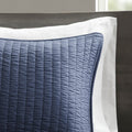 3 Piece Quilt Set Navy Full Queen Full Navy Polyester