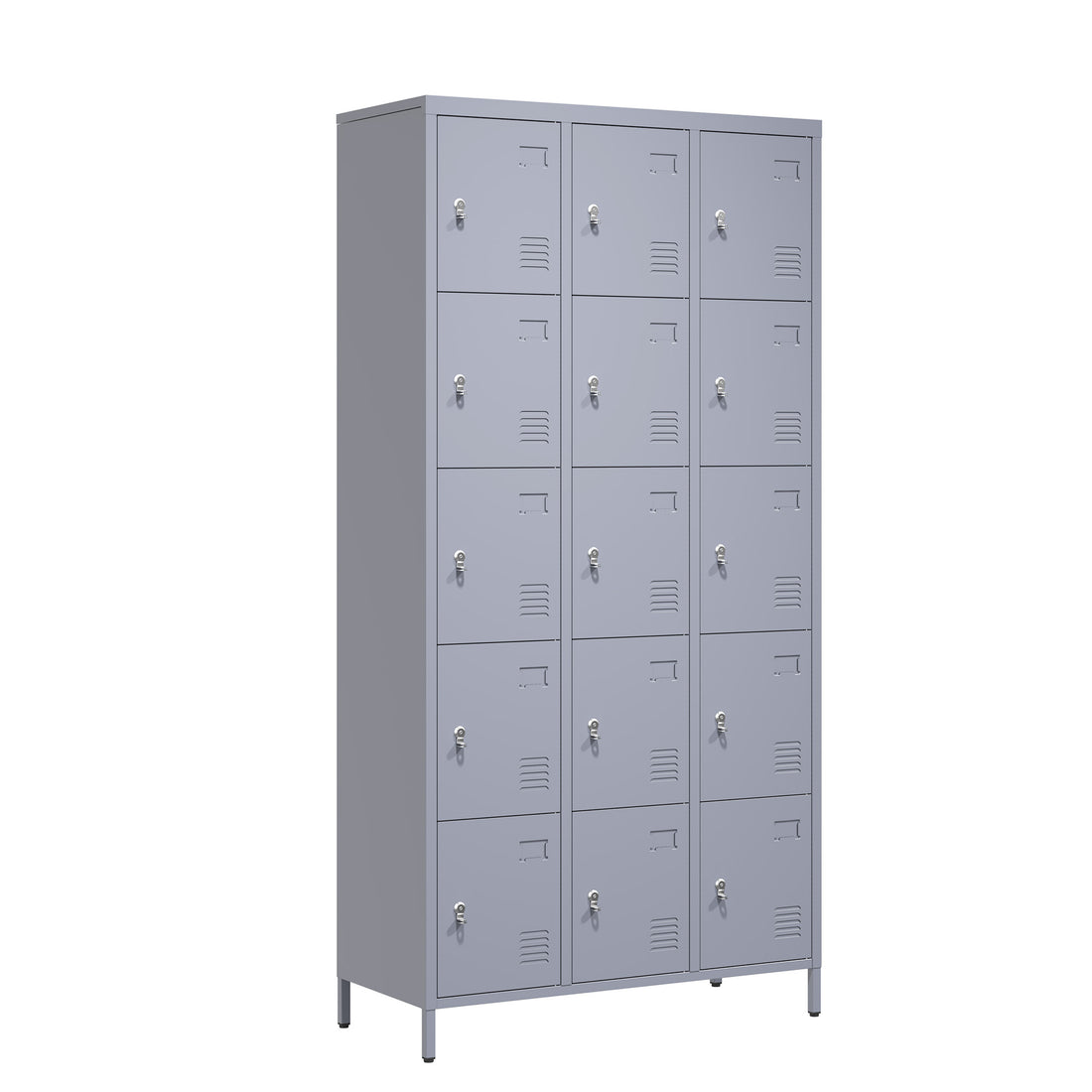 15 Door 72"H Metal Lockers With Lock For Employees,Storage Locker Cabinet For Home Gym Office School Garage,Easy Assembly,Gray 5 Or More Spaces Gray Primary Living Space Door Locks Modern Metal