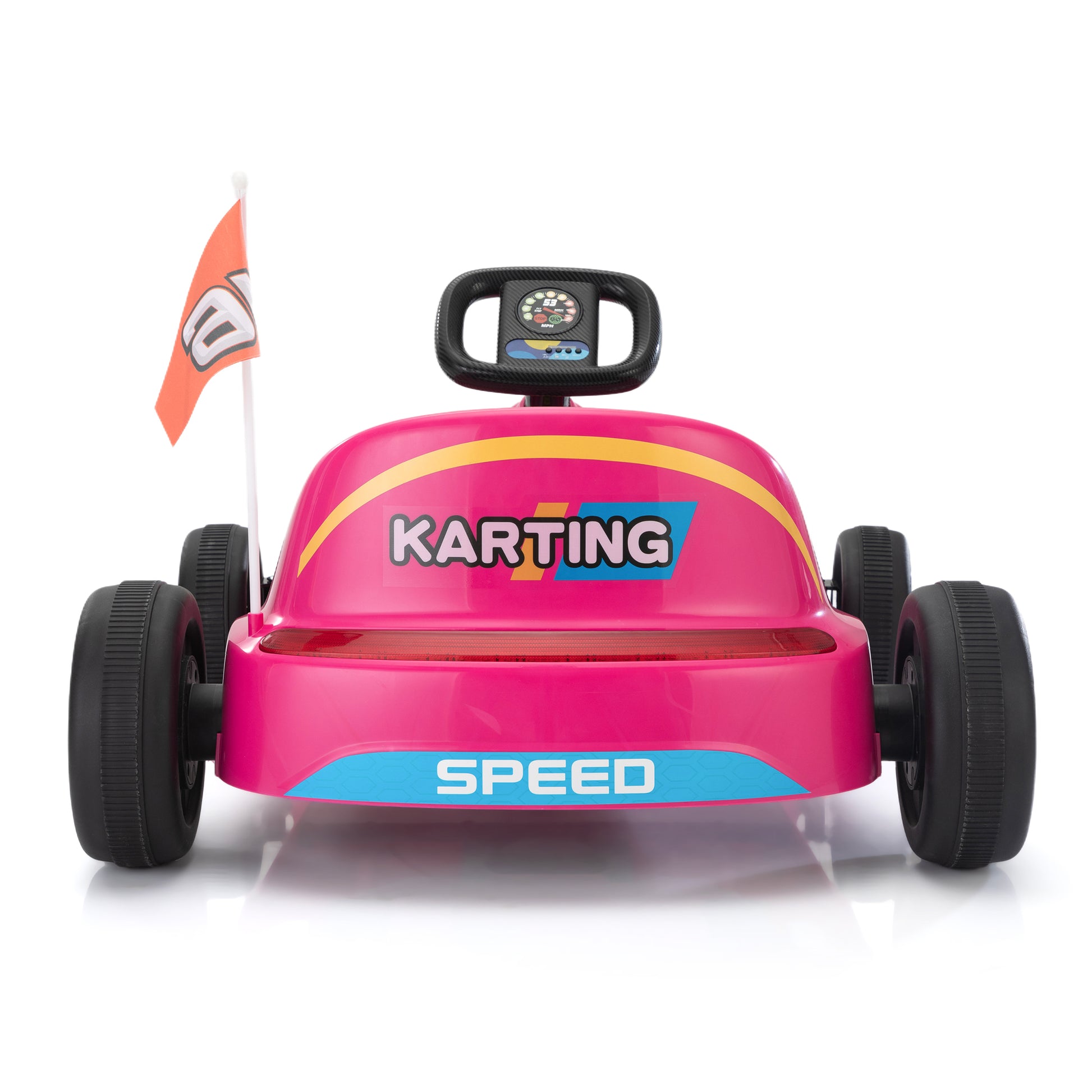 12V Kids Ride On Go Kart, Electric 4 Wheeler Car With Remote Control, Cushioned Seat, Led Lights, Mp3 Music, Bluetooth, Pedal Control, Battery Powered Vehicle For 3 8 Years Old, Rose Red Rose Red Polypropylene