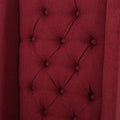 Dining Chair Red Wood Fabric