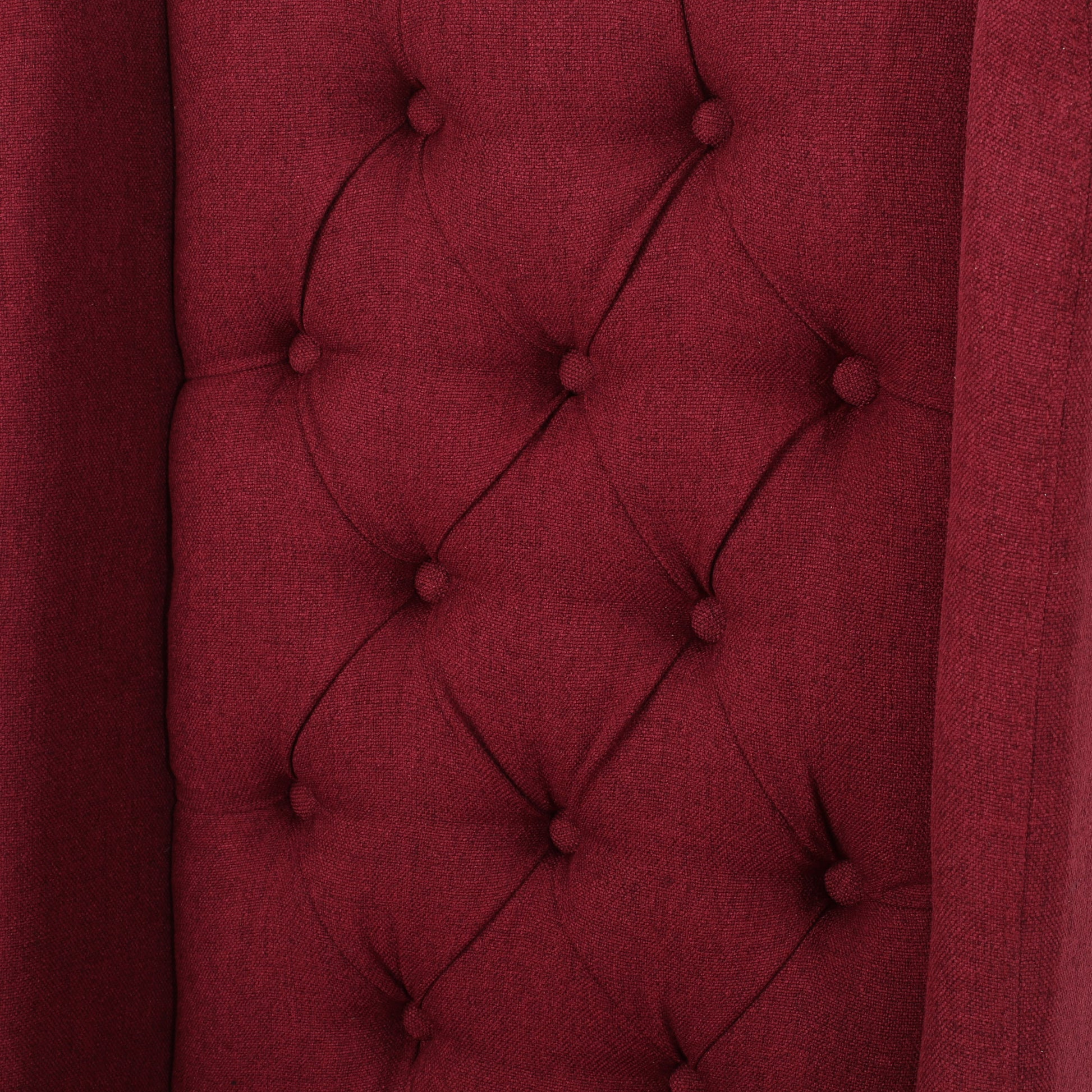 Dining Chair Red Wood Fabric