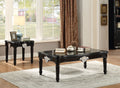 Black Coffee Table With Turned Legs Black Primary Living Space Rectangular Solid Wood Mdf