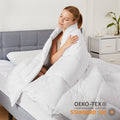 Bedding Polyester Comforter Duvet Insert, Quilted Comforter With Corner Tabs, Box Stitched Alternative Comforter With Ultra Soft Fiber Material, All Season Comforter Insert White Polyester